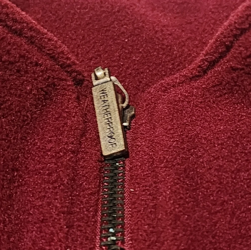 WEATHRPROOF Pullover 1/4 Zip Fleece Men's Burgundy Pocketed Jacket Sz. L
